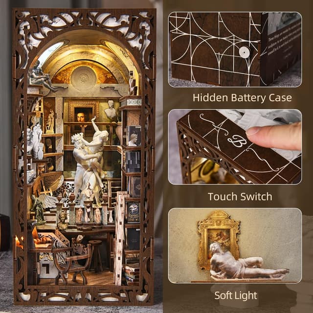 Detalle de MiniCity Book Nook Kit DIY Miniatur-Buchstütze „Bernini’s Workshop“ von MiniCity