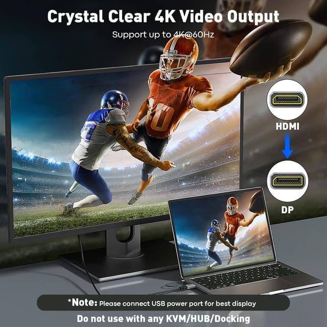 Thumbnail 1 de UANTIN HDMI to DisplayPort Adapter 4K 60Hz