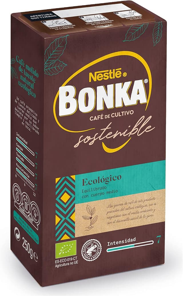 Detalle 2 de Bonka Café Molido Ecológico 250 g | Pack de 8