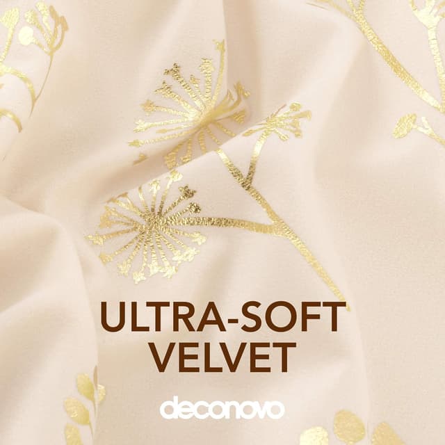 Detalle 2 de Deconovo Faux Velvet Curtains 52 x 90in
