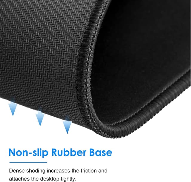 Detalle de KTRIO Mauspads 275×215 mm (6er-Set) – wasserdichte Mousepads mit vernähten Kanten, schwarz