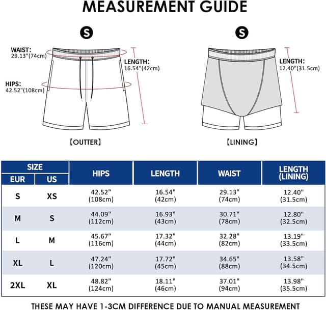Detalle de Aisprts Costume da Uomo 2 in 1 per il mare con fodera a compressione e pantaloncini idrorepellenti