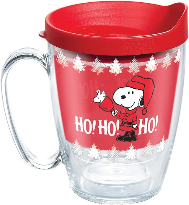 Detalle de Tervis Peanuts “Ho Ho Ho Christmas” double-walled insulated travel tumbler (16oz)