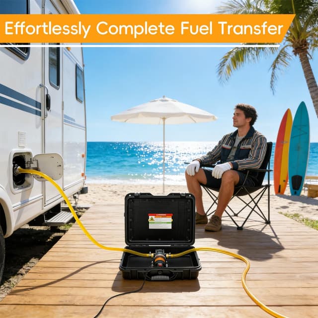 Thumbnail 6 de Steauty 12V Fuel Transfer Pump (80W) with Cigarette Lighter Plug & Carrying Case