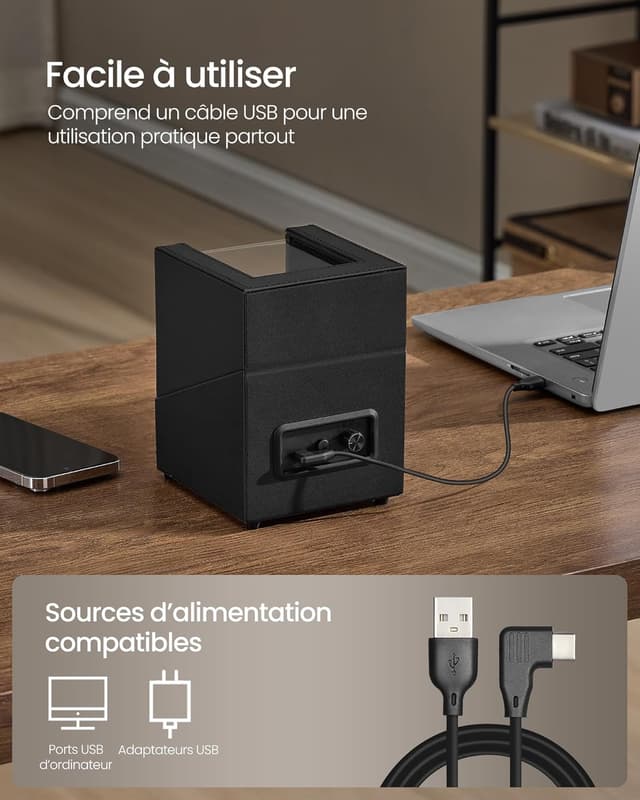 Thumbnail 6 de SONGMICS Boîte Remontoir Automatique 2 montres
