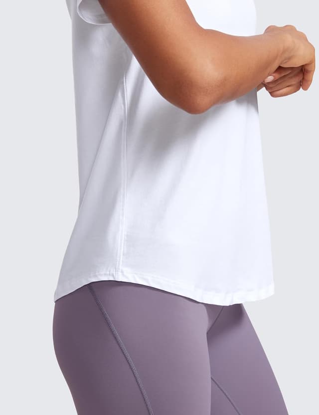Detalle de CRZ YOGA Camicia donna in cotone Pima a maniche corte Classic Fit