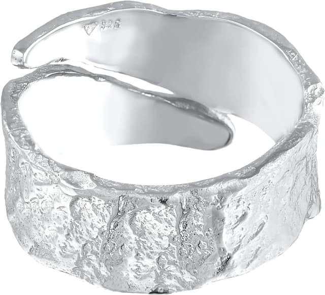 Detalle 1 de Kuzzoi Herrenring 12 mm im strukturierten Used-Design aus 925 Sterling Silber (Ringgröße 60–66)