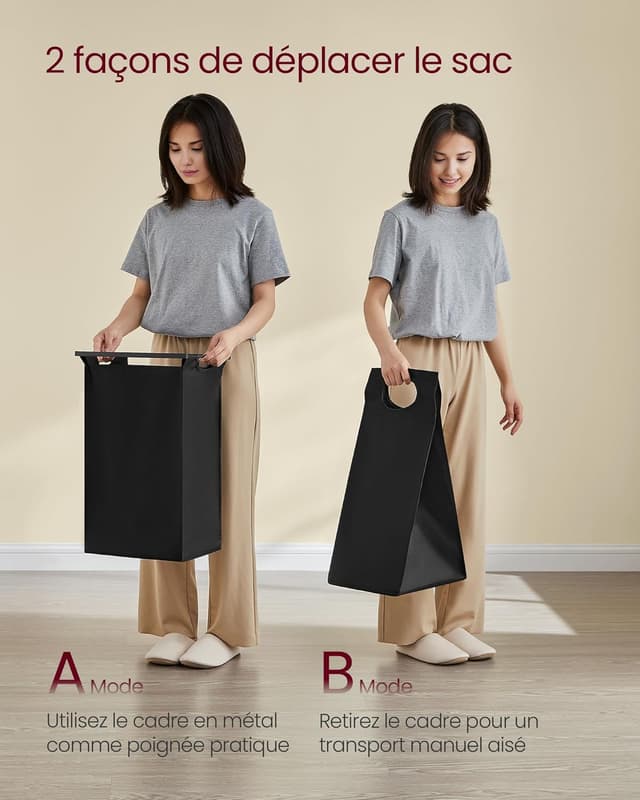 Thumbnail 5 de VASAGLE Panier à Linge 4 Compartiments