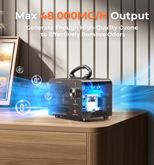 Detalle de Ozone Generator 48,000mg Commercial Ozone Machine for 4000 sq ft 🌬