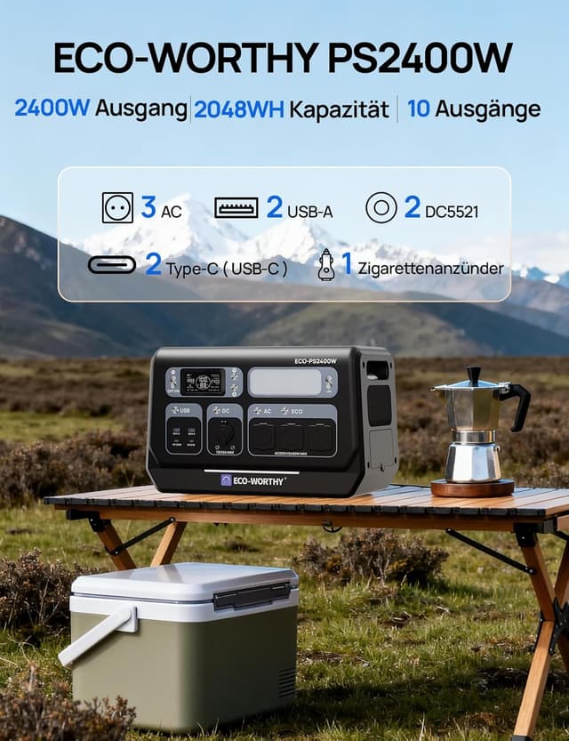 Detalle 2 de ECO-WORTHY PS2400W Powerstation 2048Wh