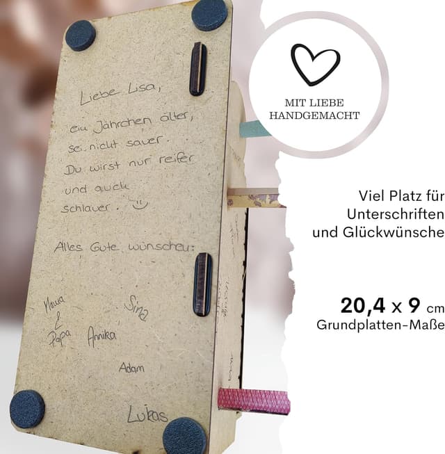 Thumbnail 3 de 15 Geburtstag 3D Holzkarte Geldgeschenke