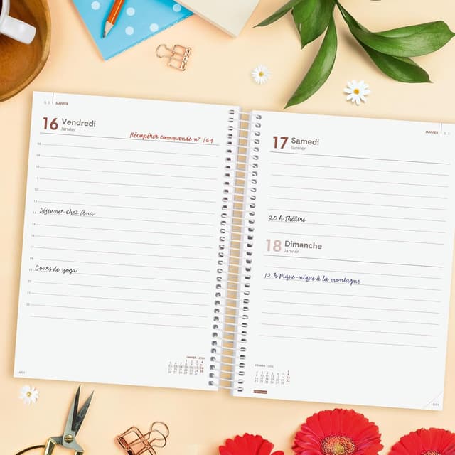 Detalle de Agenda Spirale 2026 Finocam 1 jour par page