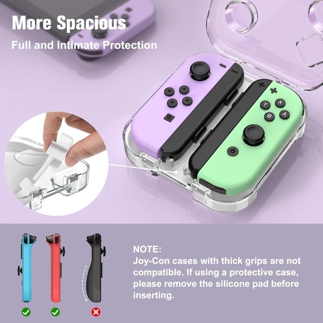 Detalle de FINTIE Storage Case für Joy-Con – portable, staubdichte Schutzhülle mit transparentem PC-Deckel und Magnetverschluss