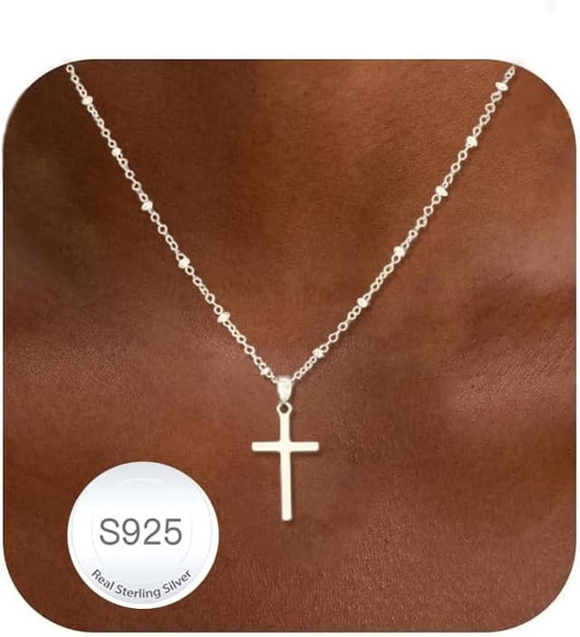 Detalle de Kreuzkette 925 Silber Damen 18+2