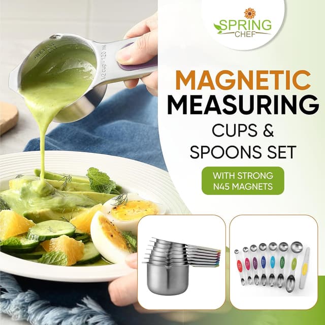 Thumbnail 2 de Spring Chef Magnetic Measuring Cups & Spoons Set of 15 🧂