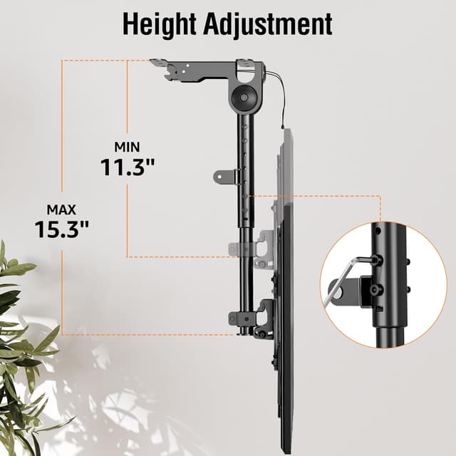 Detalle de ELIVED YD3030 Flip Down Ceiling TV Mount (14–40 in) with 360° Swivel and Height Adjustment