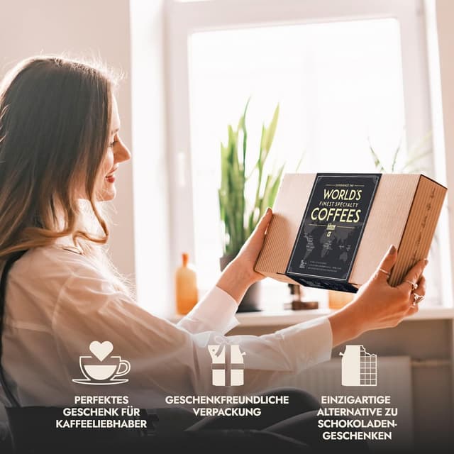 Detalle 2 de Innovatives Kaffee Geschenk Set für Männer & Frauen – 14 Single-Estate & Bio Spezialitäten als Probierset von weltweit