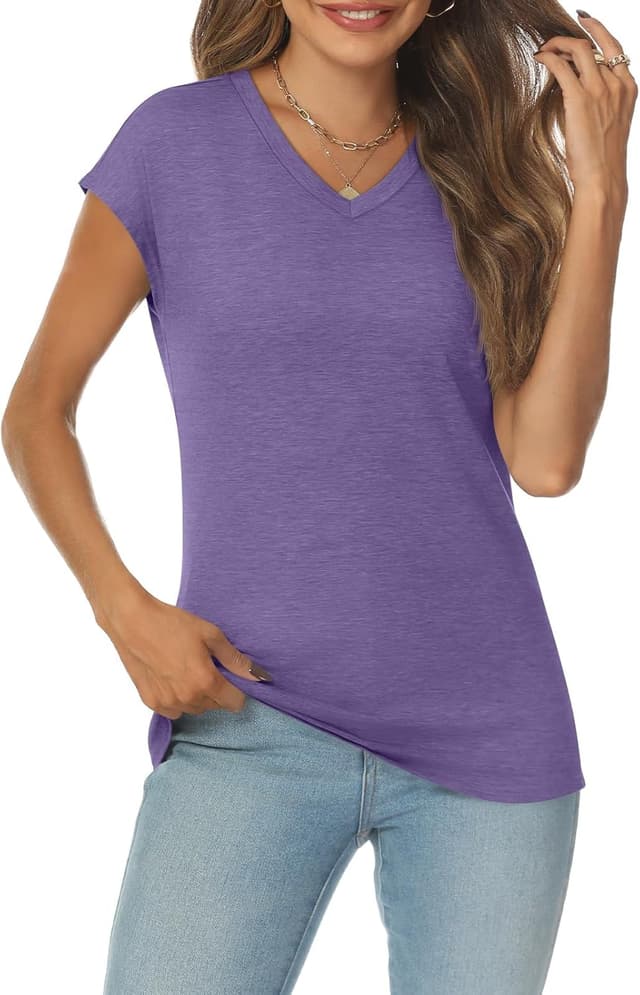 Detalle 2 de Cuptacc Damen T-Shirt mit V-Ausschnitt