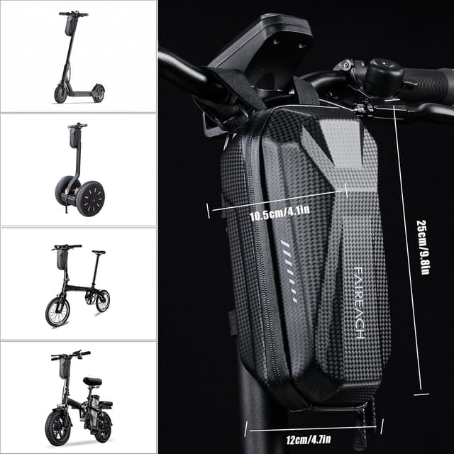Detalle de Faireach E-Scooter Tasche mit EVA-Hartschale und wasserdichter Front-Tube-Bag – für Xiaomi Mi/M365, Ninebot & Co.