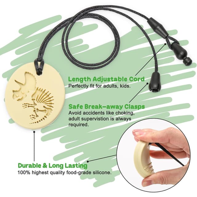 Detalle de CLDY Kaukette für Kinder (5er-Set) aus BPA-freiem Silikon – sensorisches Kauen & Beißring