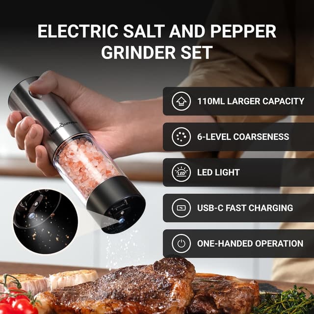 Detalle de ThermoMaven Electric Salt Grinder Set 110ml