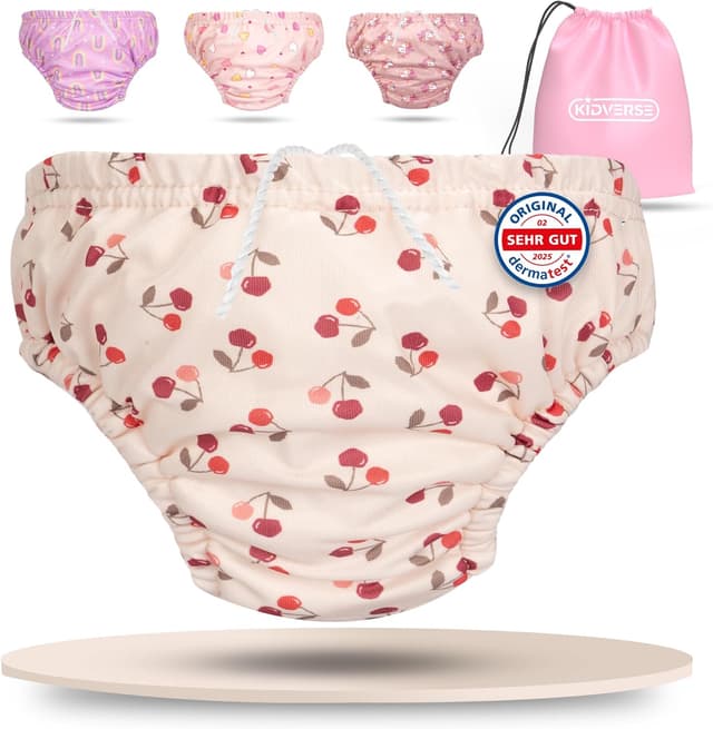 Detalle de KIDVERSE Schwimmwindel Baby Badehose (6–12 Monate) – wiederverwendbar, hautfreundlich & mit Tragetasche
