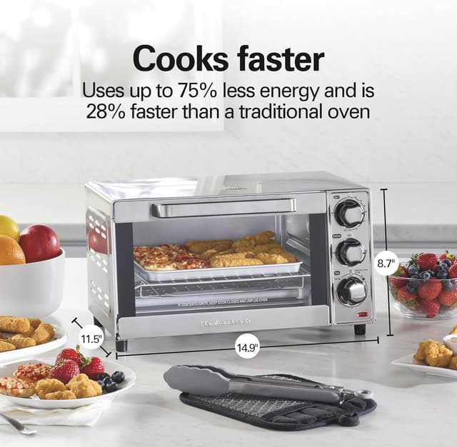 Thumbnail 6 de Hamilton Beach 31401 Countertop Toaster Oven & Pizza Maker (Stainless Steel) — 4-Slice Capacity