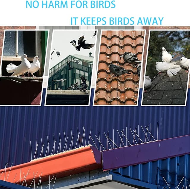 Detalle 2 de Dissuasori per piccioni 3 metri anti-piccioni (12 pezzi) per balconi, tetti e giardini