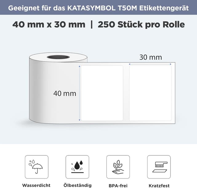 Detalle 2 de SUPVAN T50M Etiketten 40 x 30 mm
