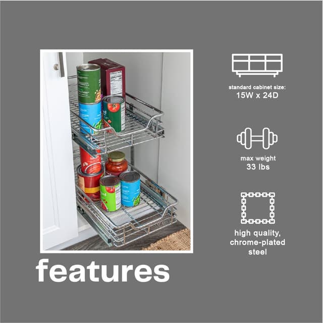 Thumbnail 6 de Household Essentials Glidez Chrome Pull-Out Organizer