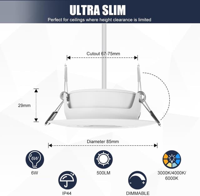 Detalle 2 de LED Einbaustrahler 6 W dimmbar IP44