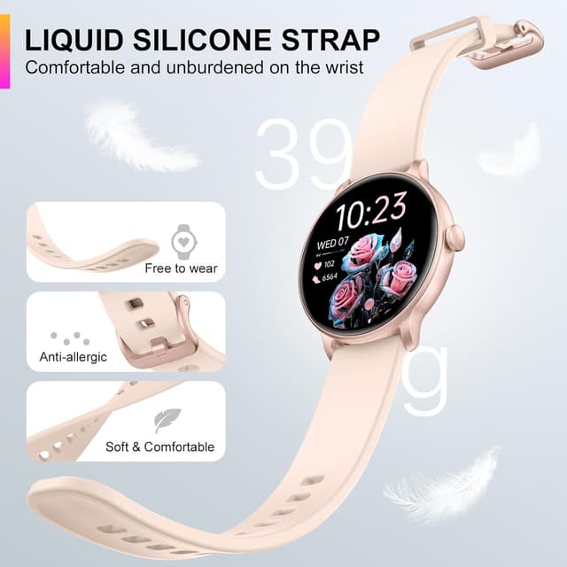 Thumbnail 6 de AcclaFit Smart Watch (1.43” AMOLED) with Bluetooth calling, heart rate & sleep tracking, IP68 waterproof (Pink)