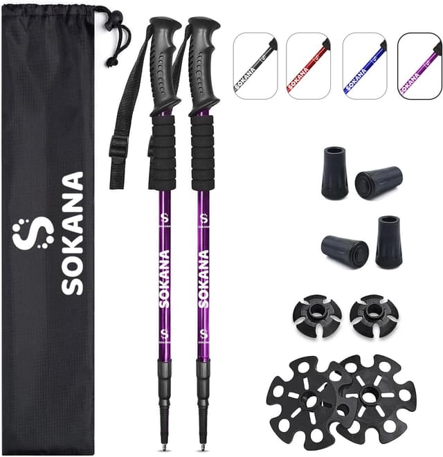 Detalle de SOKANA Walking Poles 2 Pack Folding Walking Sticks with Quick Lock System