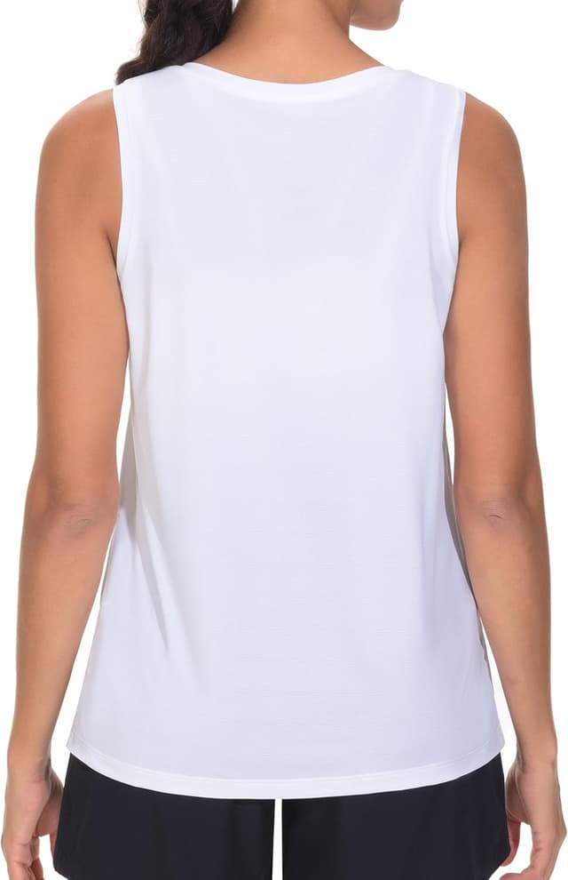 Detalle 2 de THE GYM PEOPLE Débardeur extensible à col en V pour femme, coupe ample et séchage rapide