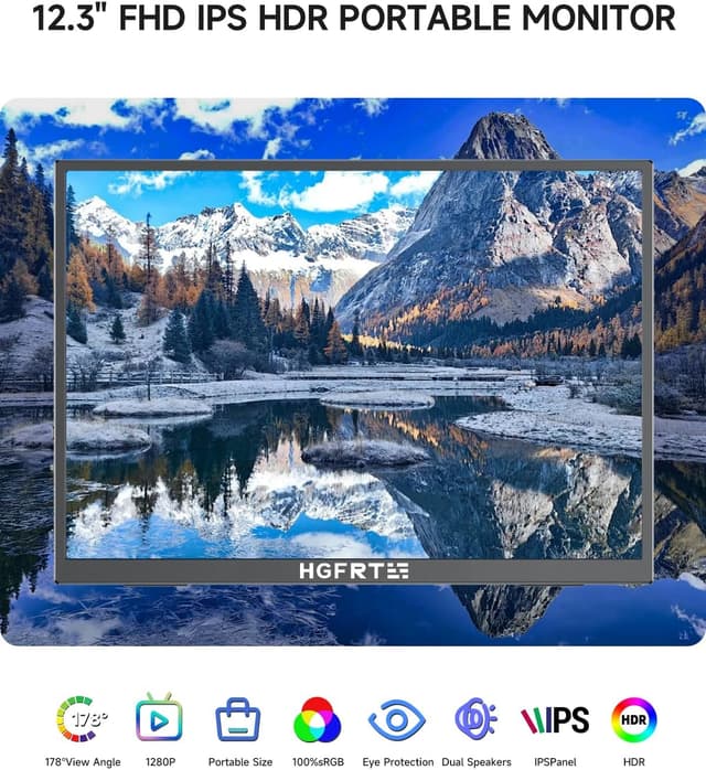 Detalle 2 de HGFRTEE Portable Monitor 12,3 Zoll FHD IPS