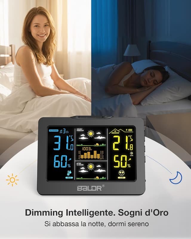 Thumbnail 6 de Stazione Meteo BALDR Wireless con sensore esterno e display a colori – previsioni 1h + 12h