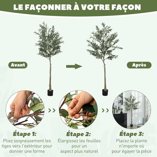 Thumbnail 4 de HOMCOM Olivier Artificiel 180 cm