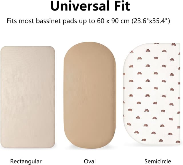 Thumbnail 3 de Peepeemax Musselin Spannbettlaken 90×55 cm für Beistellbett