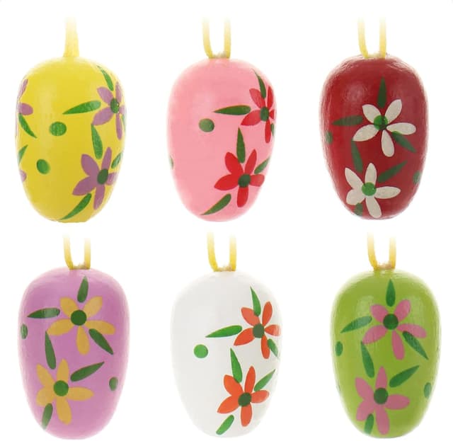 Detalle 2 de COM-FOUR® 24x œufs de Pâques à suspendre 🐣