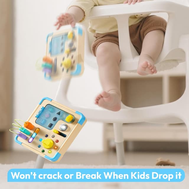 Thumbnail 6 de lalalark Montessori Busy Board Wooden Activity Board with 15 LED Lights and 9 Sound Effects