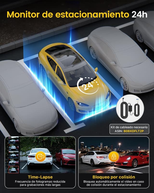 Thumbnail 4 de GKU D600 Dashcam 4K frontal y 1080P trasera