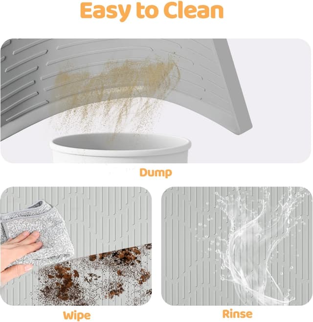 Detalle de Bartuke Silikon-Hundekiste-Pad Liner (40 x 28 Zoll) mit erhöhtem Rand – waschbar, wasserdicht, auslaufsicher