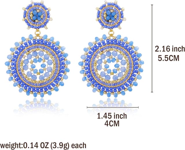 Detalle 2 de Damen Perlenohrringe Rocailles Boho-Statement