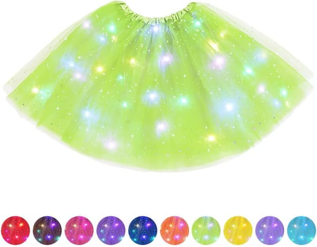 Detalle de AYBUY Gonna Tulle LED a 3 strati (tutu luminosa) per Carnevale, Halloween, Natale e feste