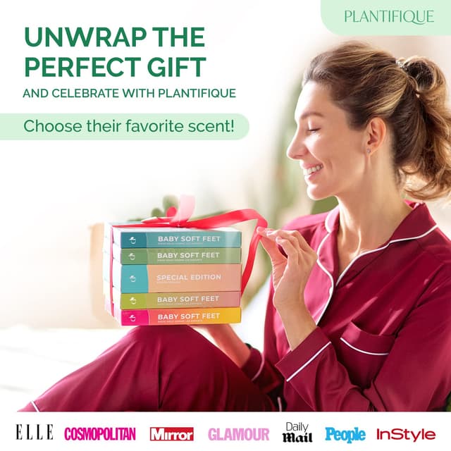 Detalle 2 de PLANTIFIQUE Foot Peeling Mask 4-Pack — Dermatologist-Tested Exfoliating Foot Peel Masks for Soft, Smooth Heels