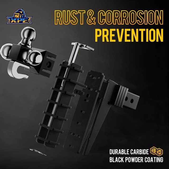 Detalle 1 de XPE XPE Adjustable Trailer Hitch with 2.5-Inch Receiver (18500 lbs GTW) 6-Inch Drop Tri-Ball Mount