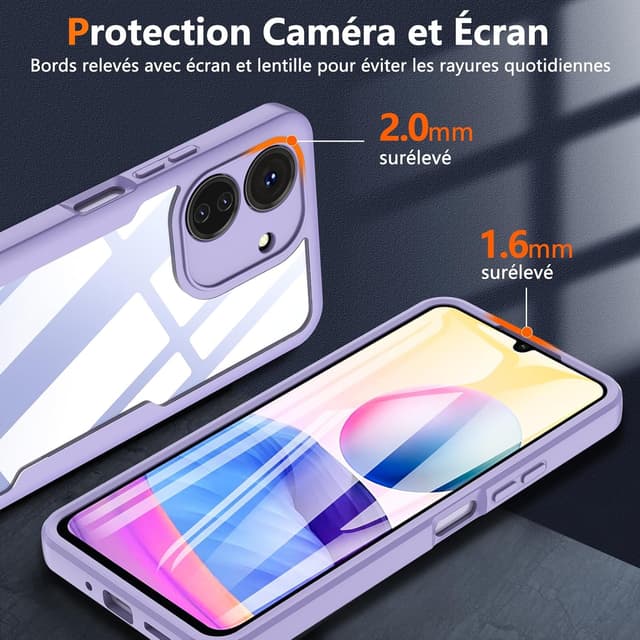 Detalle de Hensinple Hülle für Redmi 13C 4G, 360 Grad Schutz