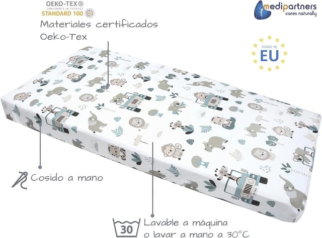 Thumbnail 2 de Medi Partners Sabana Bajera Cuna 60x120 algodón 📦