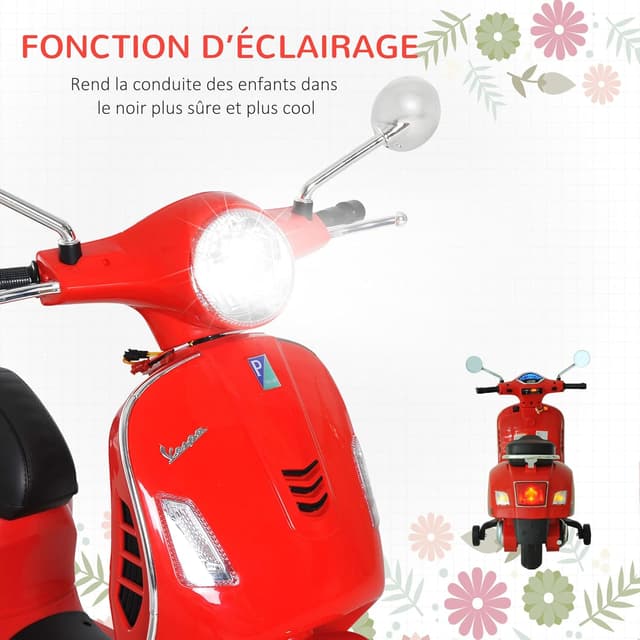 Thumbnail 2 de HOMCOM Vespa Scooter Électrique Enfants