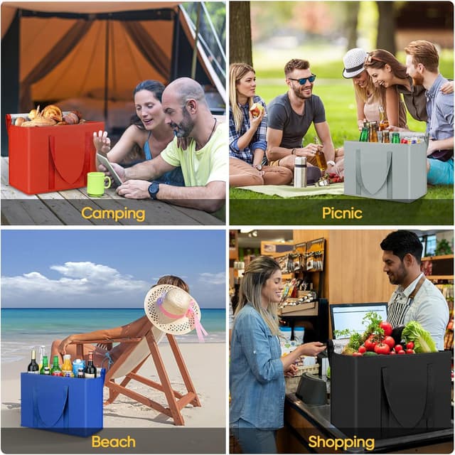 Detalle de BALEINE 2-Pack Insulated Reusable Grocery Bags (16''x9''x13'')